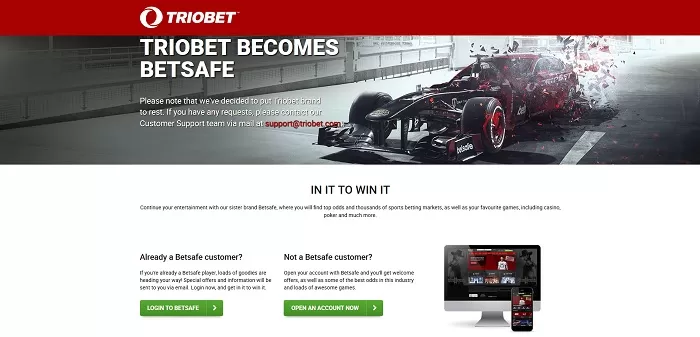 Триобет - главная страница сайта