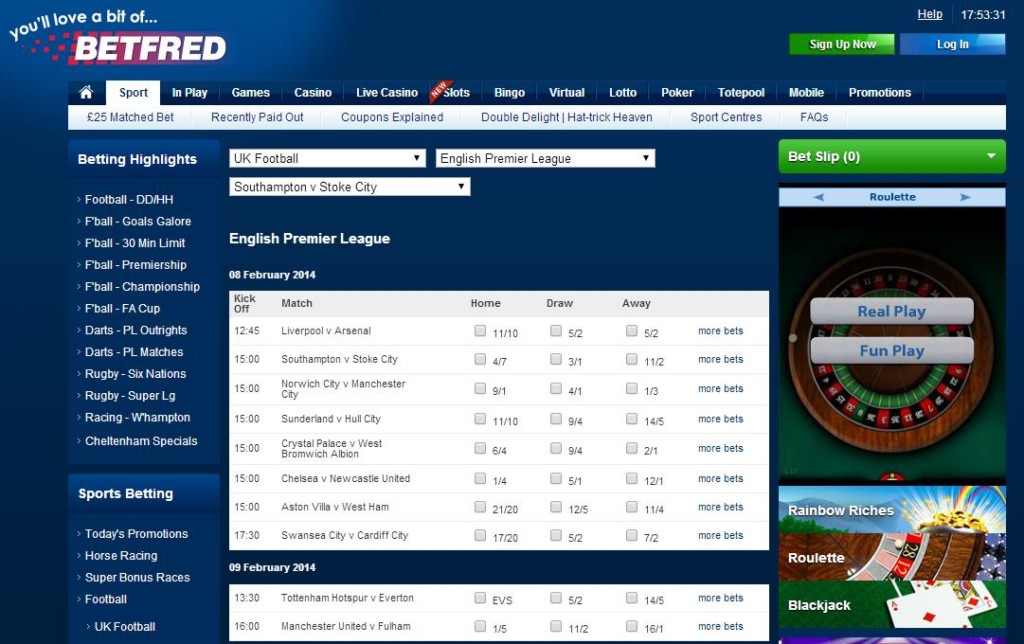 Betfred БК - линия ставок