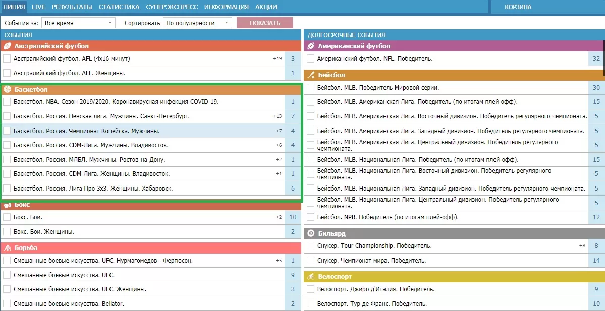 баскетбол бетсити