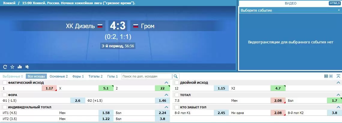 лайв хоккей