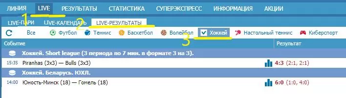 результаты в лайве бетсити