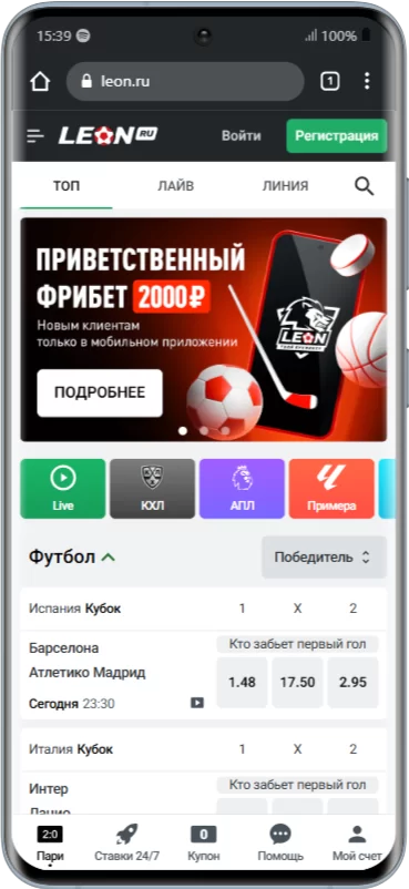 Мобильное приложение Леон