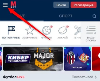 Личный кабинет в приложении Марфонбет на Айфон