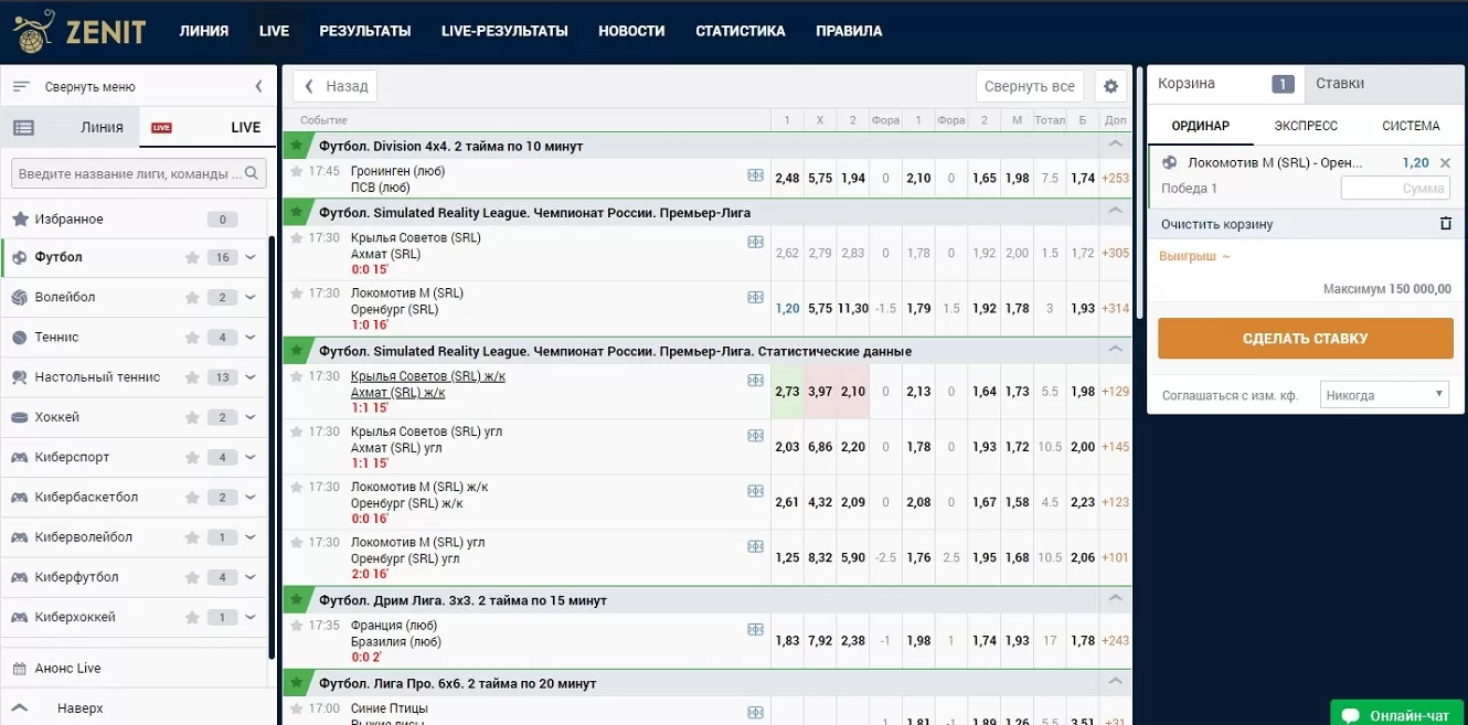 купон зенит