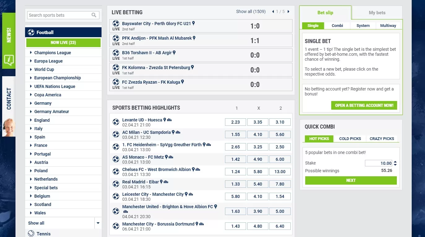 Линия ставок bet at home