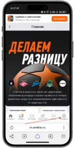 Вход в личный кабинет Винлайн с телефона