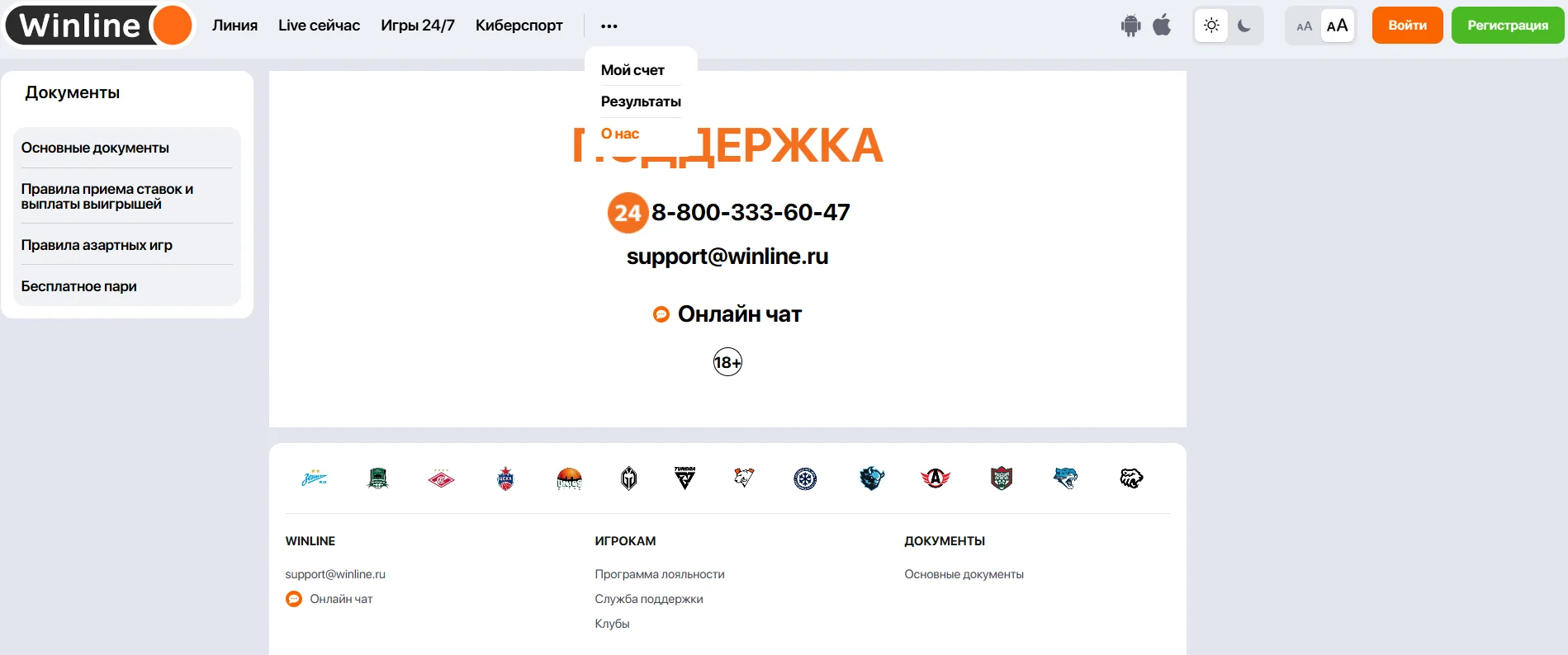 Техподдержка Виналйн