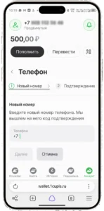 сайт ЕДИНОГО ЦУПИС, экран подтверждения старого номера или ввода нового телефона