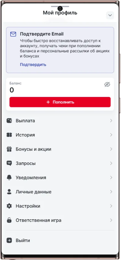 Личный кабинет в Фонбет с телефона - какие функции