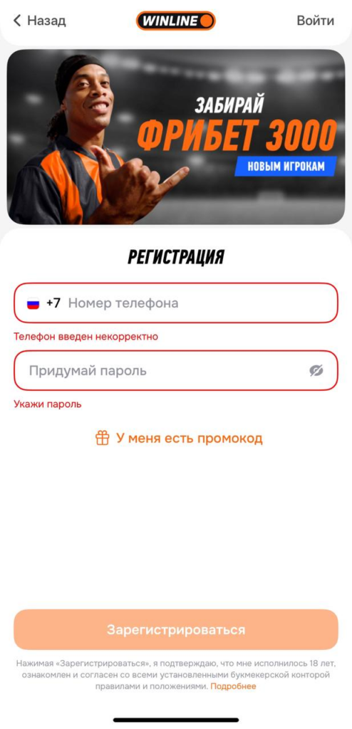 Мобильная регистрация