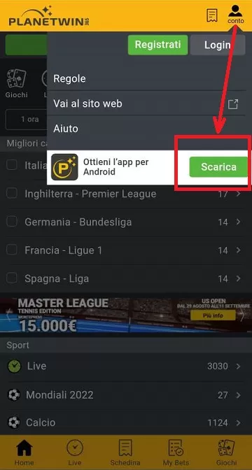  Скачать приложение PlanetWin365 для Android на официальном сайте букмекера