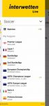 Интерфейс приложения букмекерской конторы Interwetten для iOS