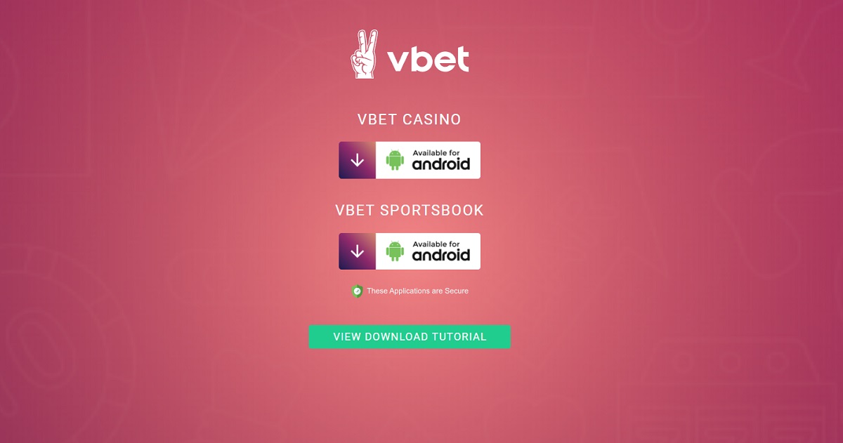 Страница загрузки приложения на официальном сайте VBet на андроид