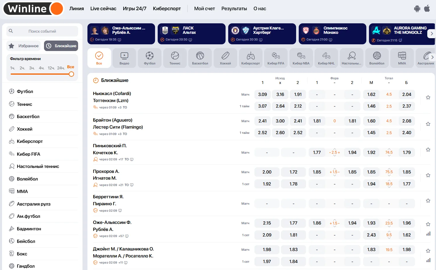 Роспись в БК Винлайн