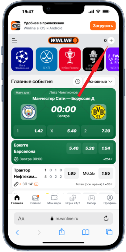 Как пополнить счет в БК Винлайн