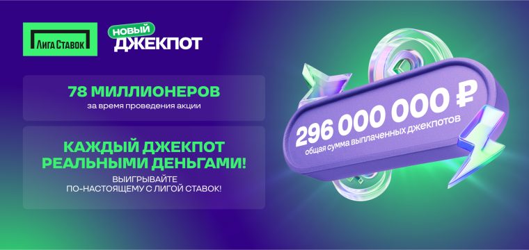 Запущен четвёртый месяц федеральной акции «Новый Джекпот» от «Лиги Ставок»!