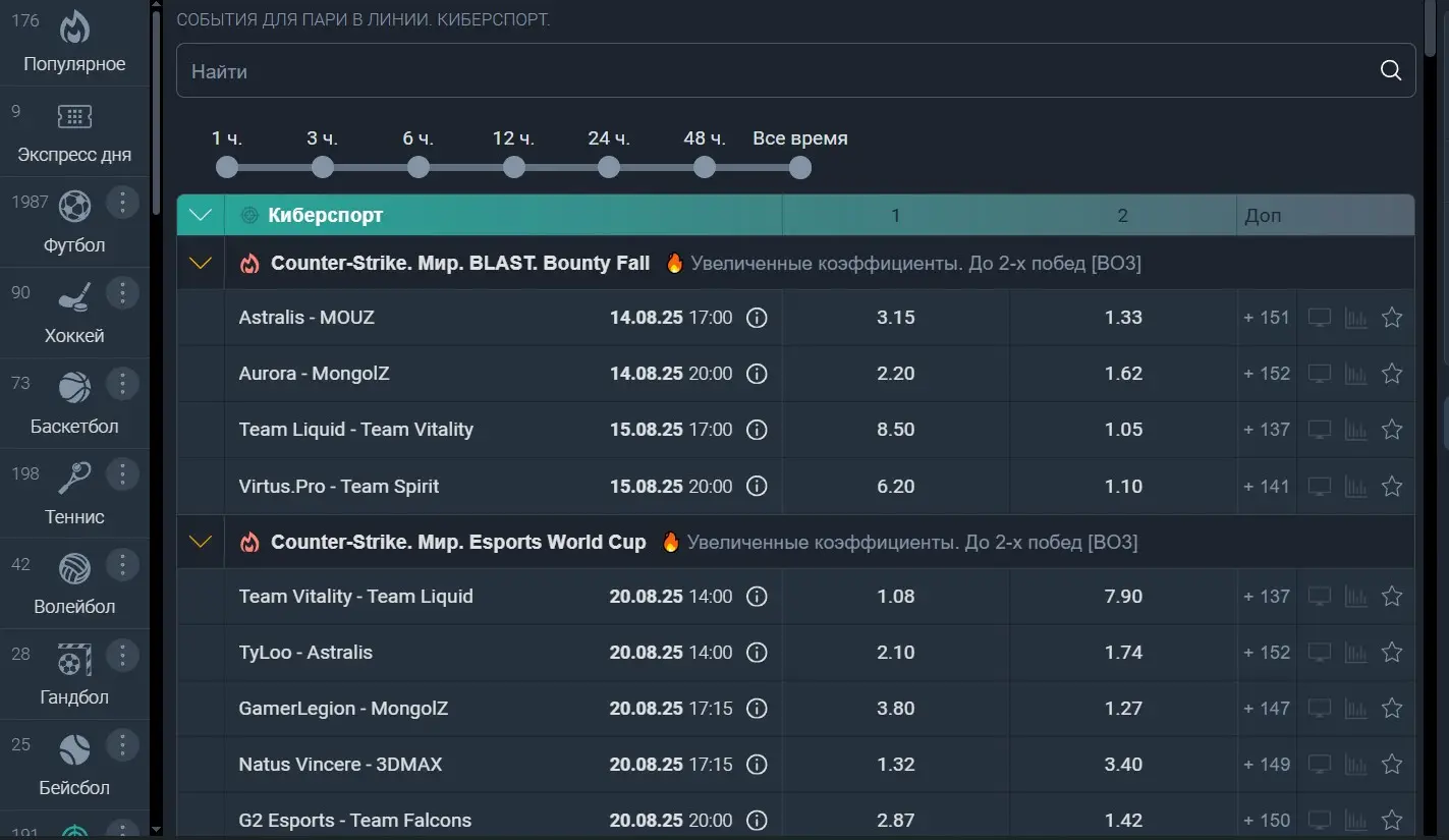 ставки на контр-страйк в Балтбет