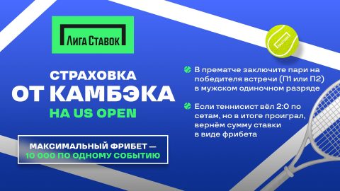 Акция «Защита от камбэка» от Лиги Ставок на US Open