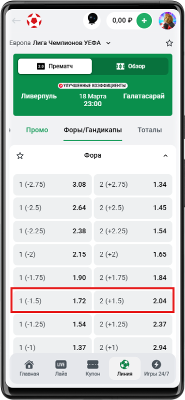 Ставки на фору