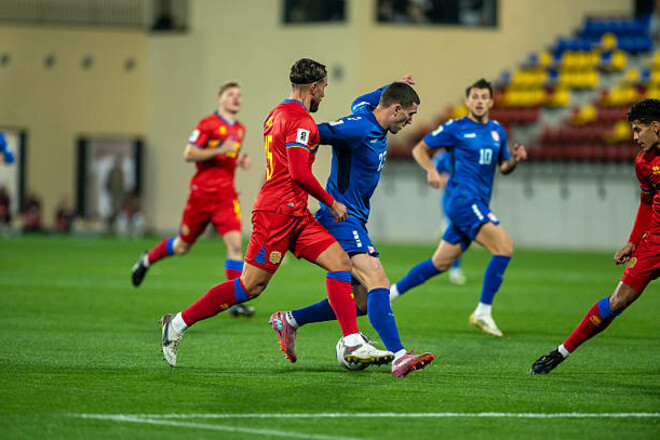 Противостоянии сборных Андорры и Сербии