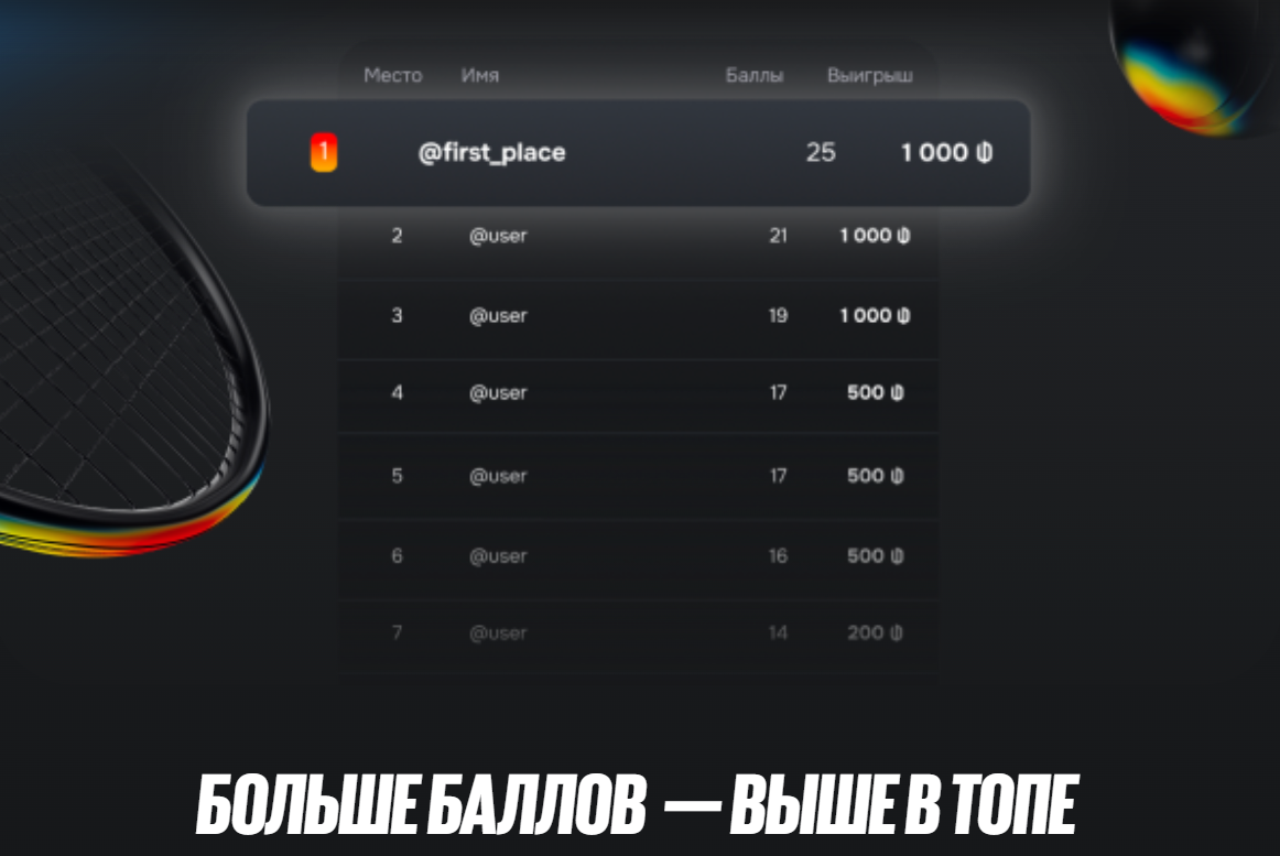 Теннисная акция Бетбум - фрибеты