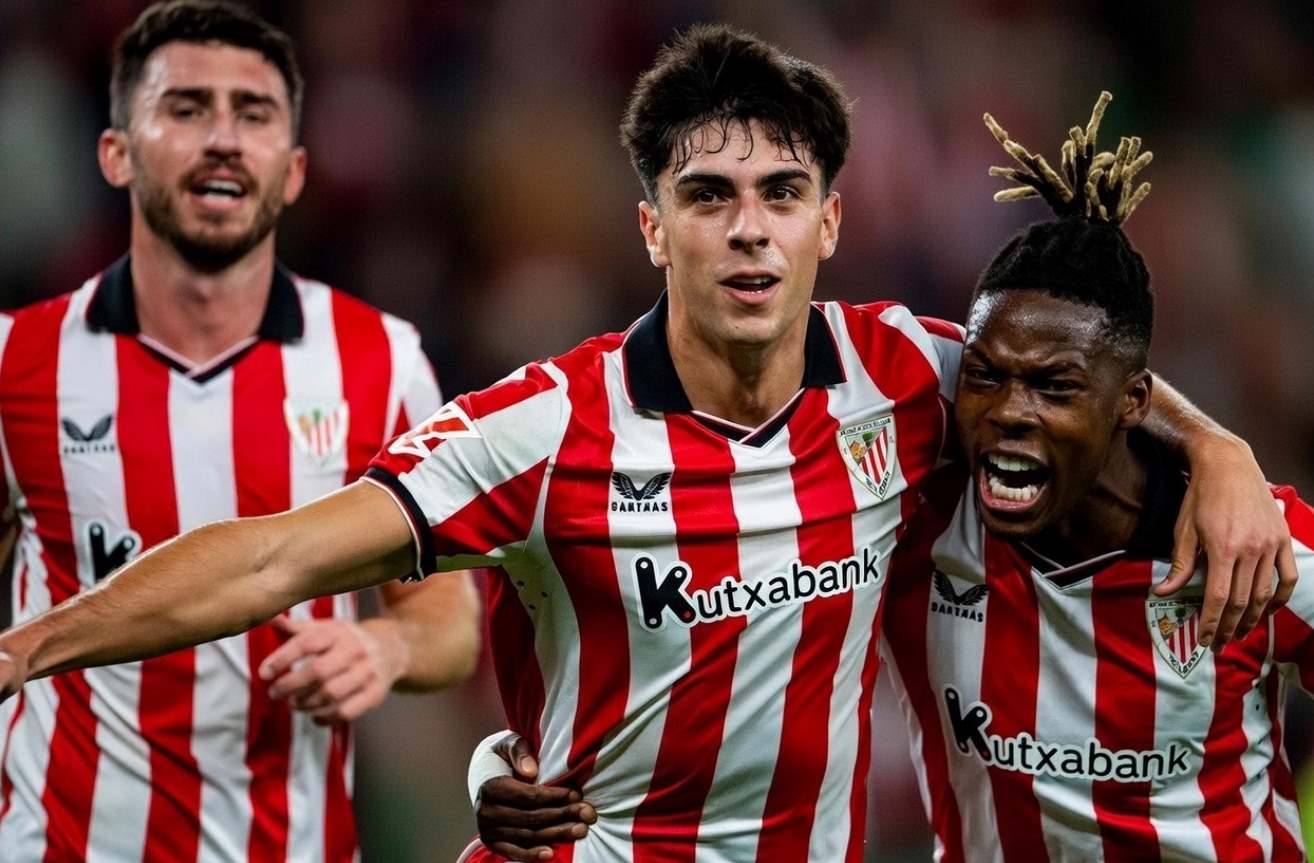 Игроки Атлетика празднуют гол