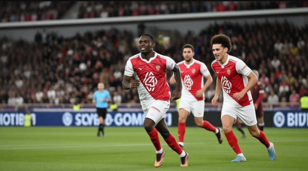 Игроки Монако празднуют гол