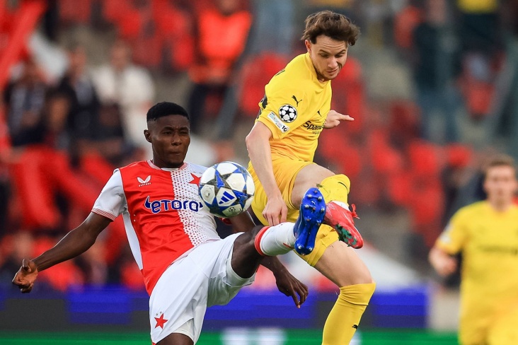 Матч Славии Прага против Буде в ЛЧ