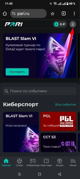 Главная сайта Пари