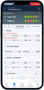 Ставки на матч Тампа Бэй - Баффало