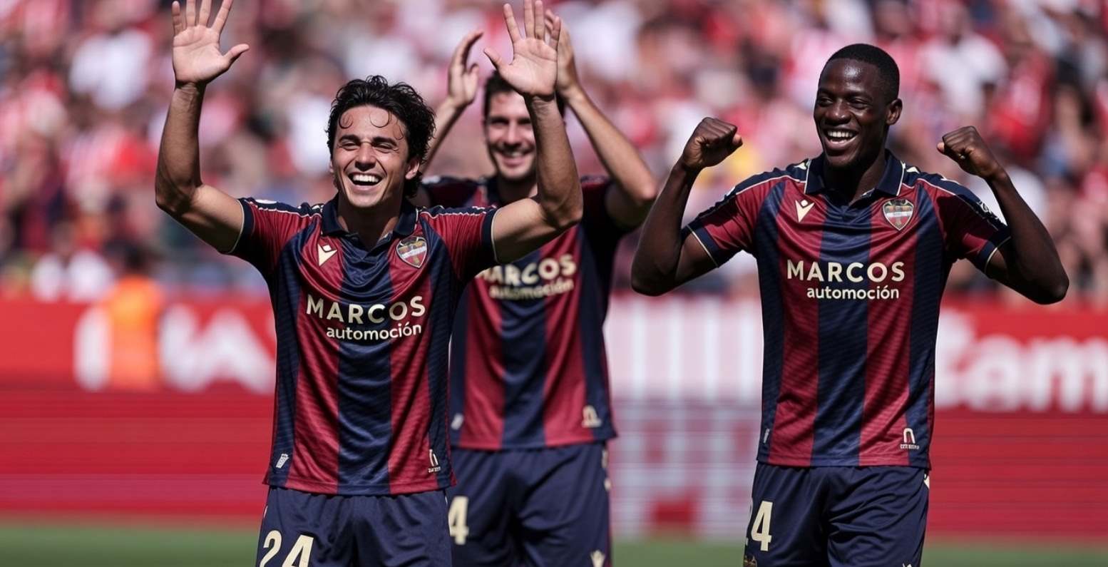 Игроки Леванте празднуют гол