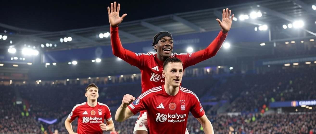 Игроки Ноттингем Форест празднуют гол