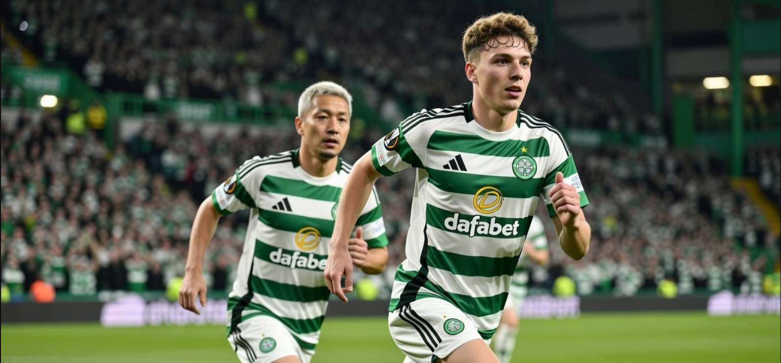 Игроки Селтика празднуют гол