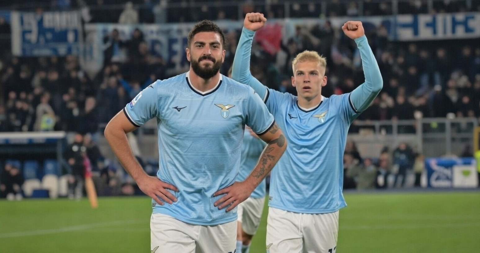 Игроки Лацио празднуют гол