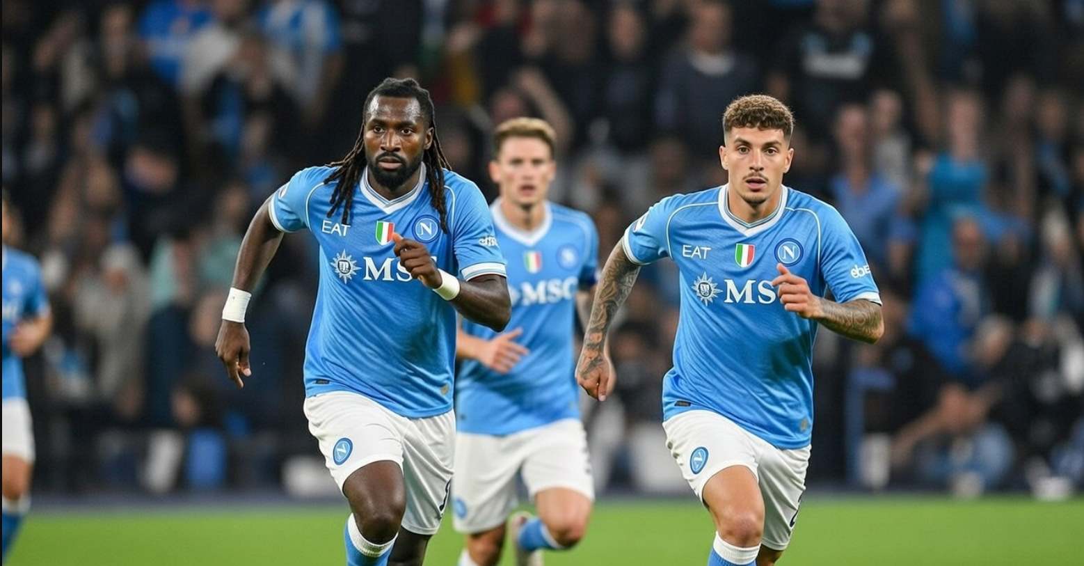 Игроки Наполи празднуют гол 