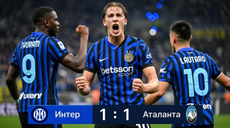 Интер – Аталанта: результат матча 14 марта 2026, счет 1:1, 29-й тур Серии А