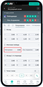Ставки на матч НХЛ Нью-Йорк - Лос-Анджелес