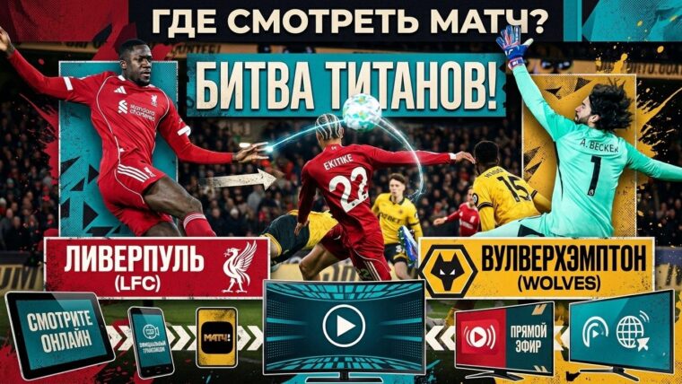Во сколько матч Вулверхэмптон — Ливерпуль и где его посмотреть