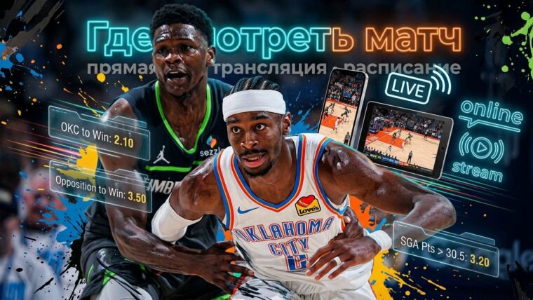 Оклахома-Сити Тандер — Миннесота Тимбервулвз: где смотреть матч и во сколько начало
