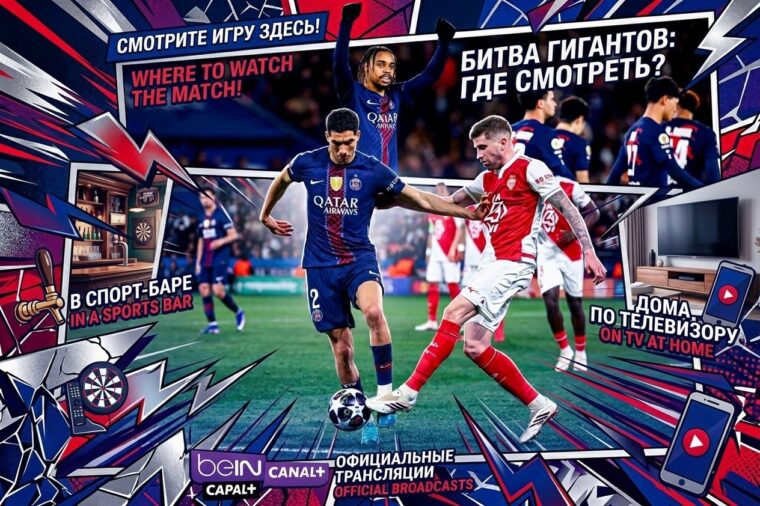 ПСЖ — Монако: где смотреть матч и во сколько начало