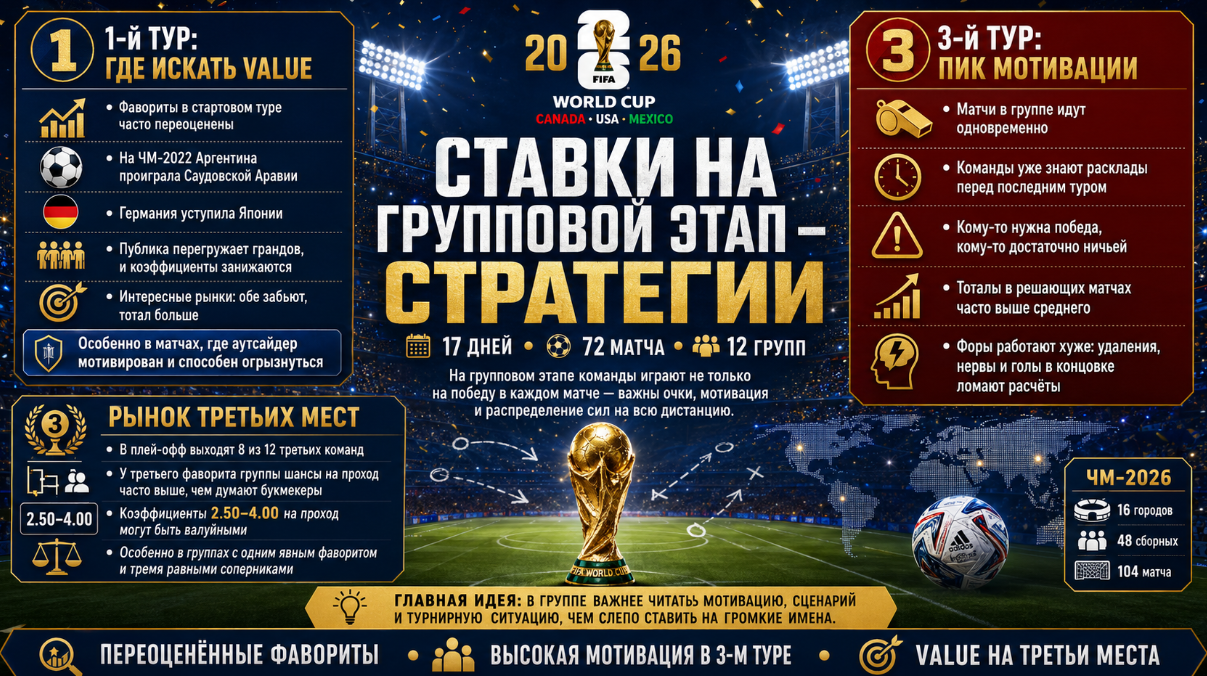 Стратегии ставок на групповой этап ЧМ 2026