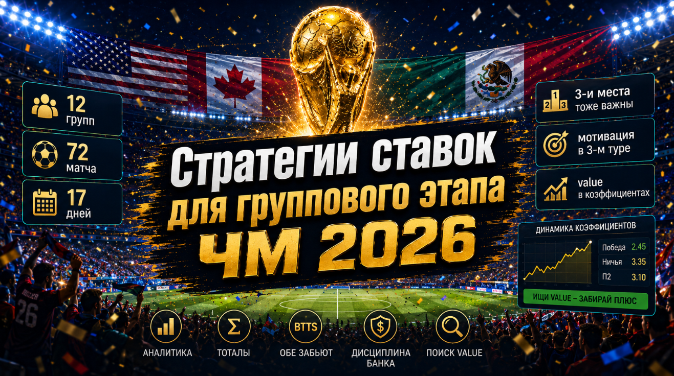 Стратегии ставок на ЧМ 2026 по футболу - групповой этап