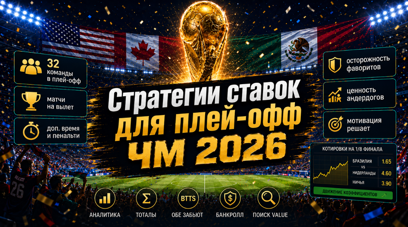 Стратегии ставок на ЧМ 2026 по футболу - плей-офф