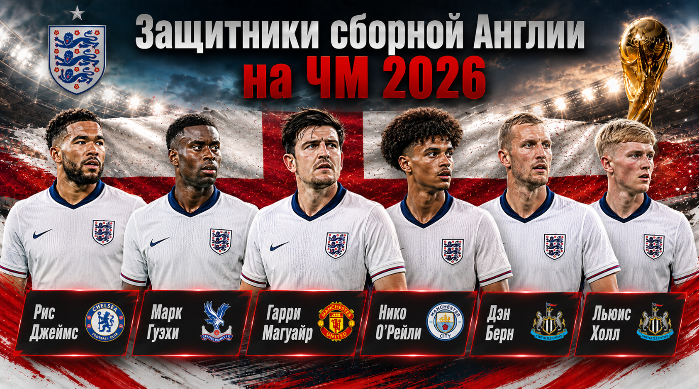 Защитники сборной Англии по футболу на ЧМ 2026