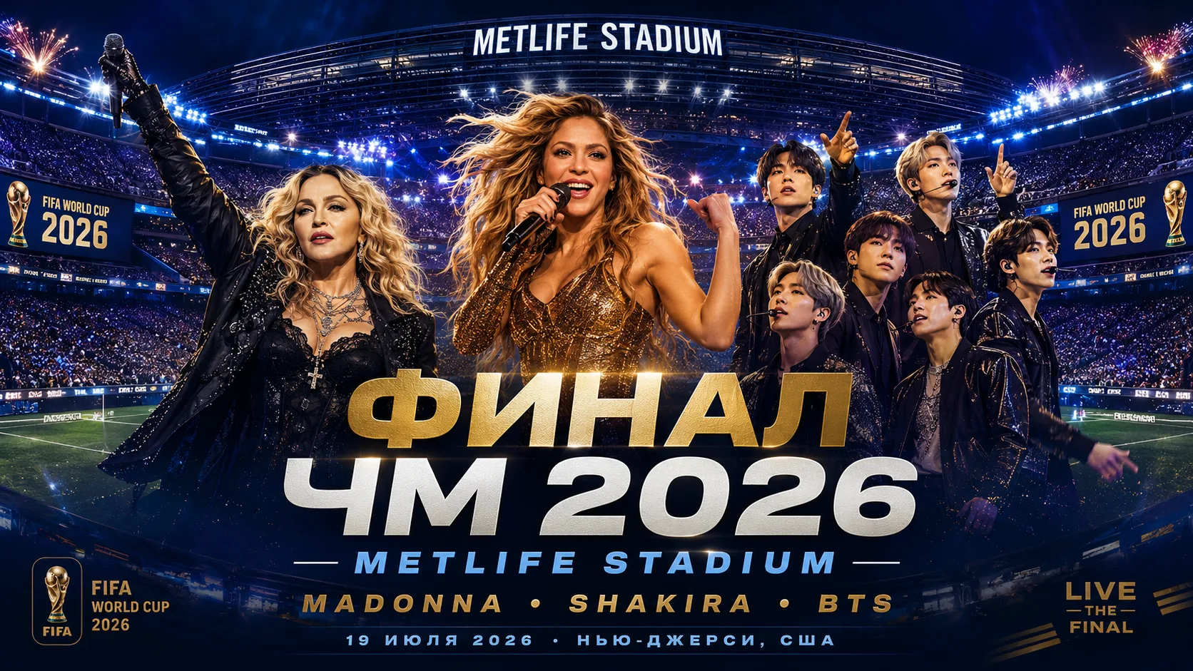 В финале ЧМ 2026 выступят Шакира, Мадонна и BTS