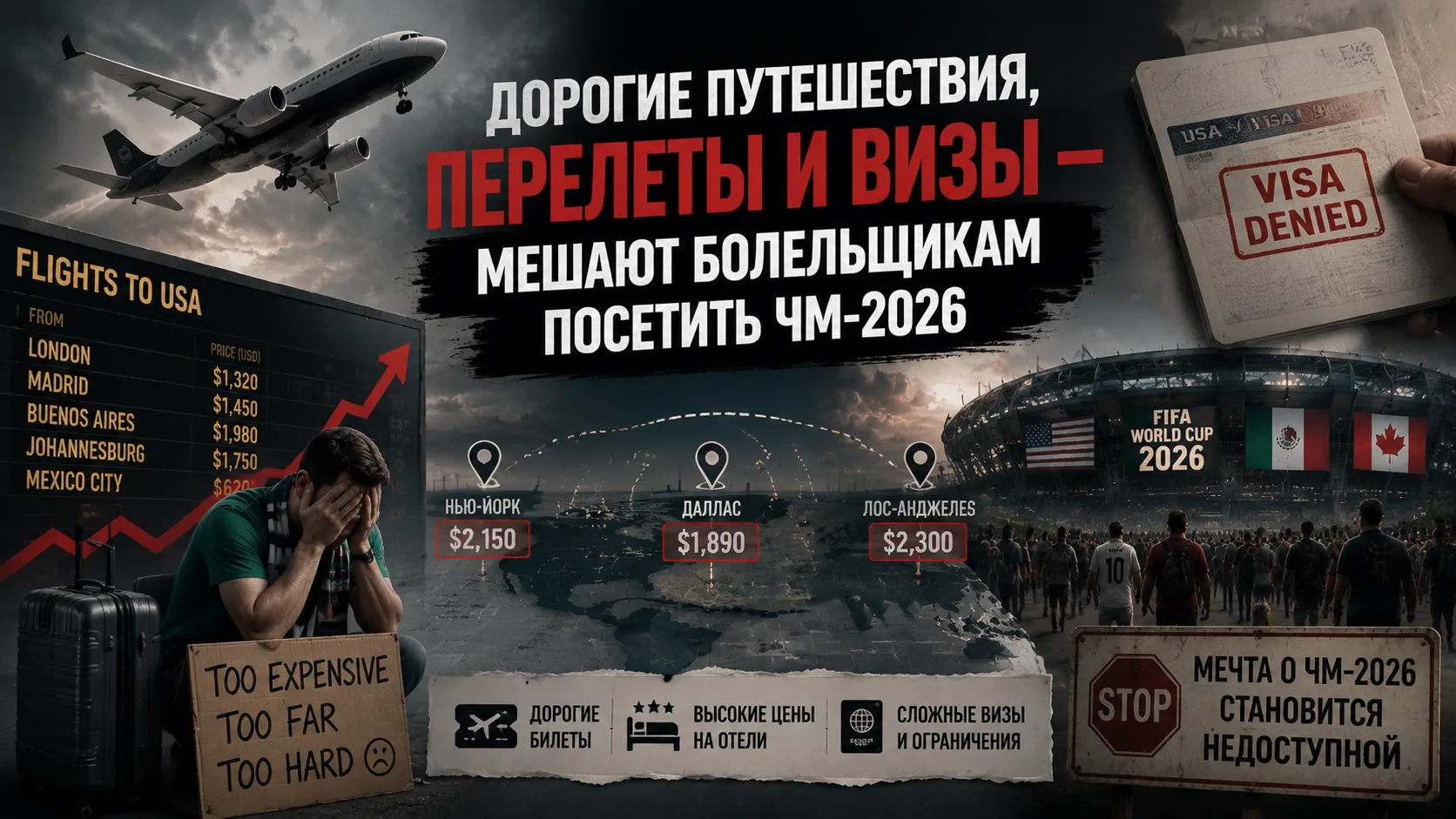 Дорогие перелеты и визы мешают посещать ЧМ 2026