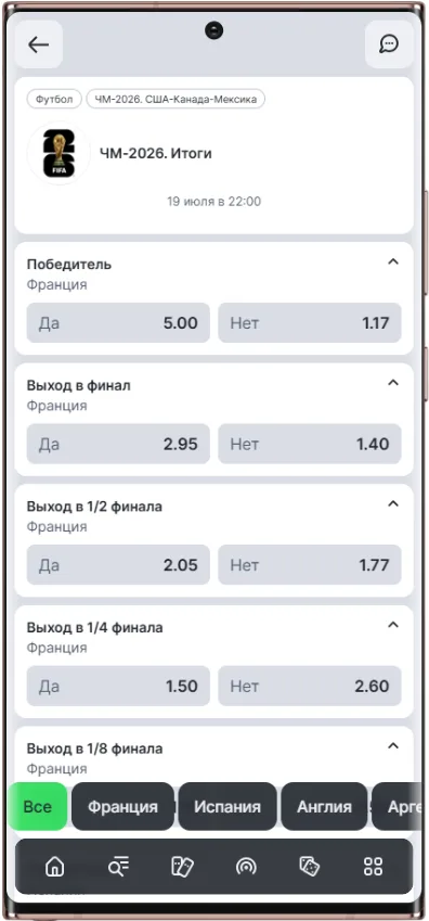 Как поставить на победителя ЧМ 2026 в Лиге Ставок
