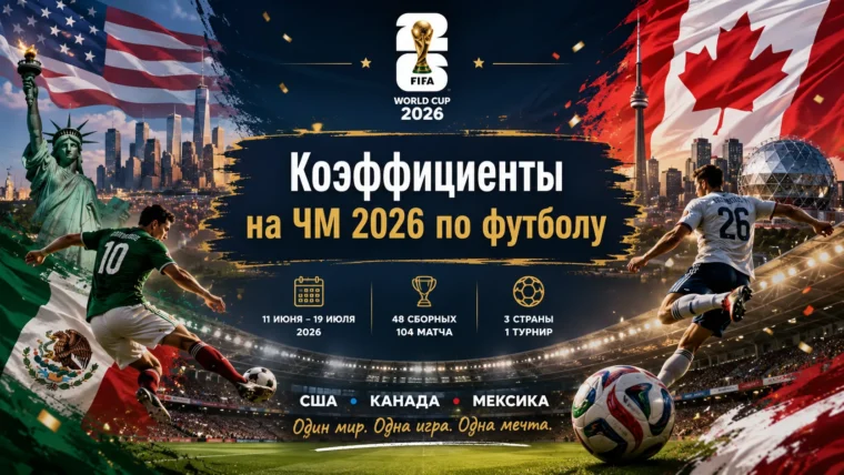 Коэффициенты на ЧМ 2026 по футболу — кэфы и котировки букмекеров на матчи чемпионата мира