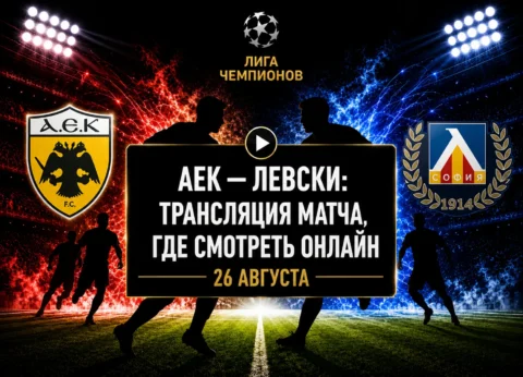 Во сколько матч АЕК — Левски и где смотреть трансляцию