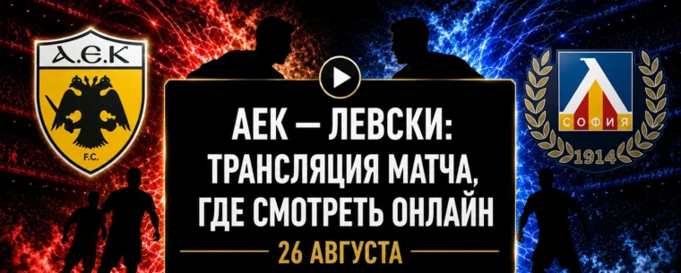 Во сколько матч АЕК — Левски и где смотреть трансляцию